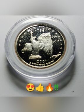 2001 S Proof New York State Quarter in Protective Case - Silver Tone CLAD